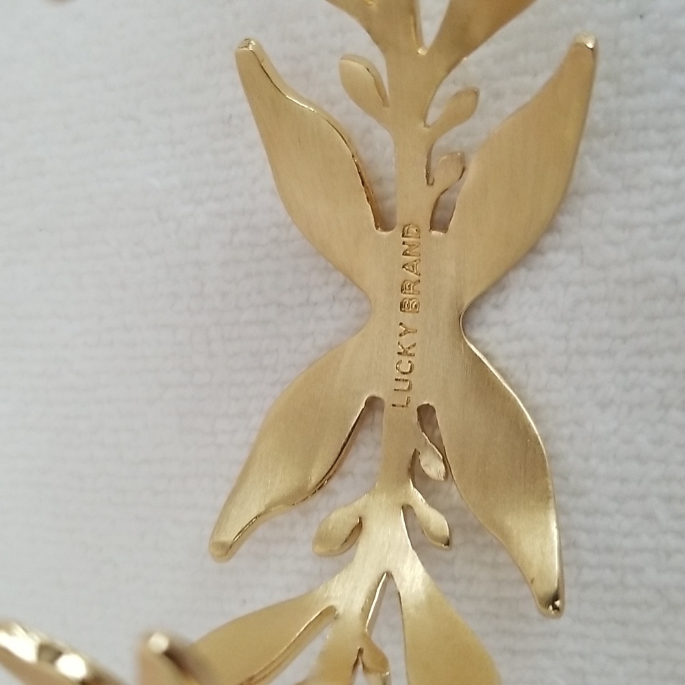 New Lucky Brand Organic Leaf Cuff Bracelet - Picture 6 of 7